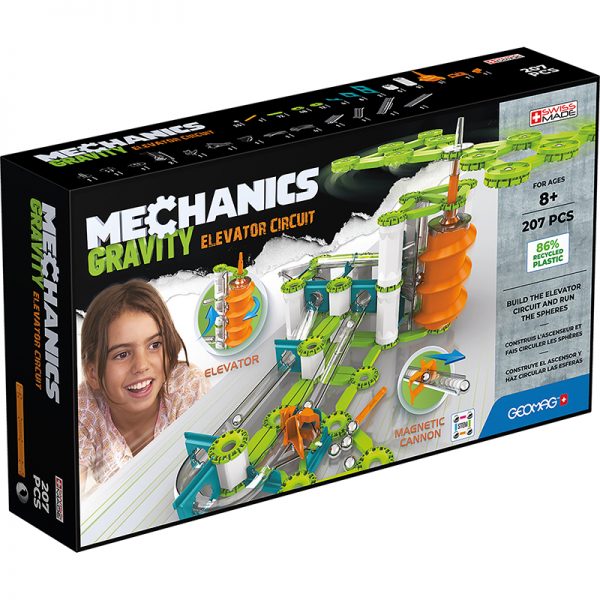 GEOMAG Mechanics Gravity Elevator Circuit Recycled, 207 Pieces