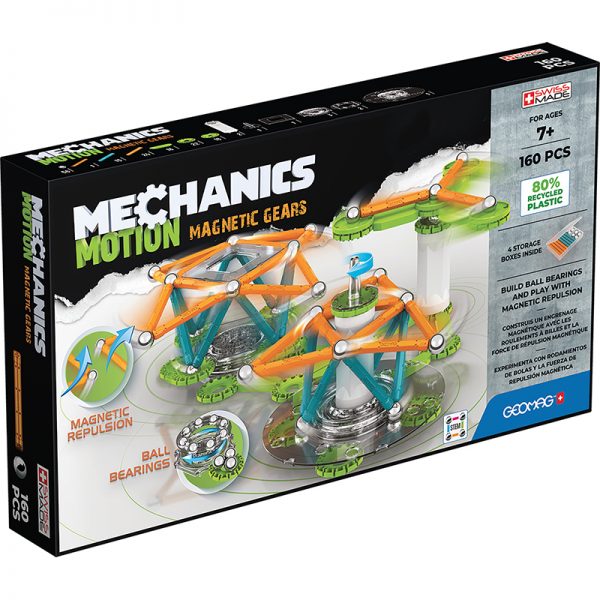 GEOMAG Mechanics Magnetic Gears Recycled, 160 Pieces