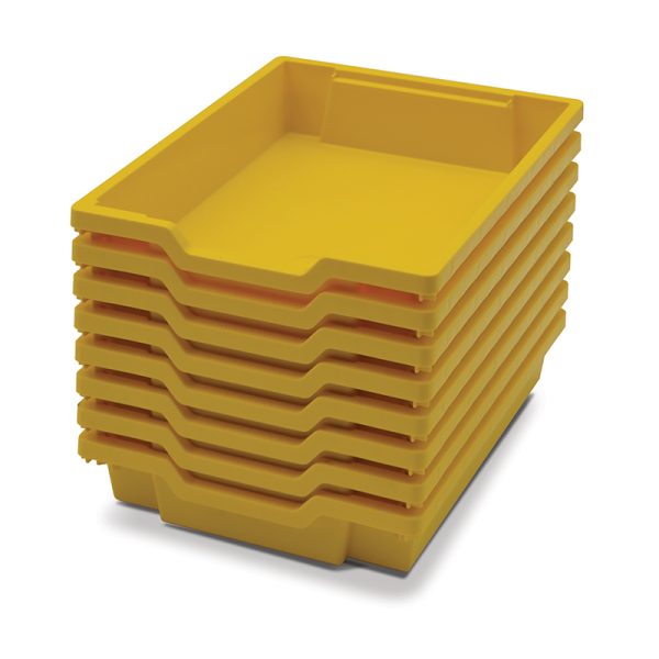 Gratnells Shallow F1 Tray, Sunshine Yellow, 12.3" x 16.8" x 3", Heavy Duty School, Industrial & Utility Bins, Pack of 8