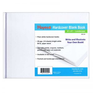 Hayes Plain White Blank Hardcover Book, 28 Pages/14 Sheets, 8" x 6"