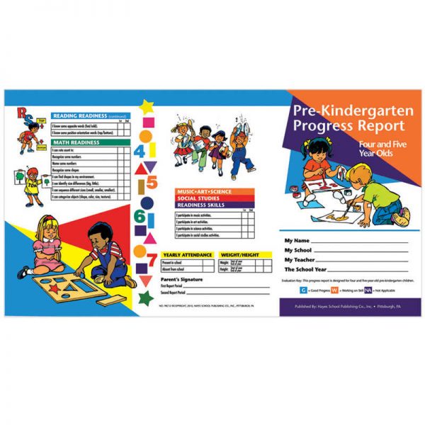 Hayes Pre-Kindergarten Progress Report (4 and 5 year olds), Pack of 10