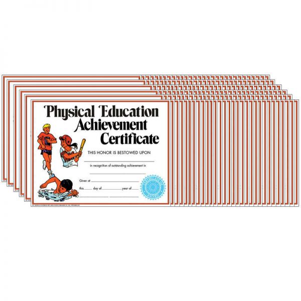 Hayes Physical Education Achievement Certificate, 8.5" x 11", 30 Per Pack, 6 Packs