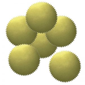 Hayes Blank 2" Gold Certificate Seals, 50 Per Pack, 6 Packs