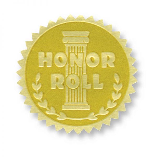 Hayes Gold Foil Embossed Seals, Honor Roll