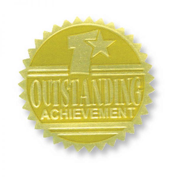 Hayes Gold Foil Embossed Seals, Outstanding Achievement