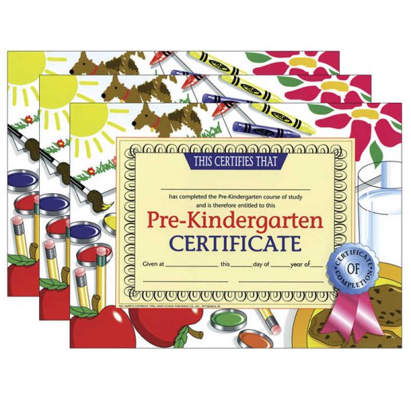 Hayes Pre-Kindergarten Certificate, 8.5" x 11", 30 Per Pack, 3 Packs