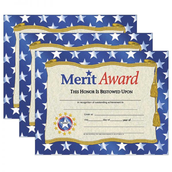 Hayes Merit Award Certificates, 30 Per Pack, 3 Packs