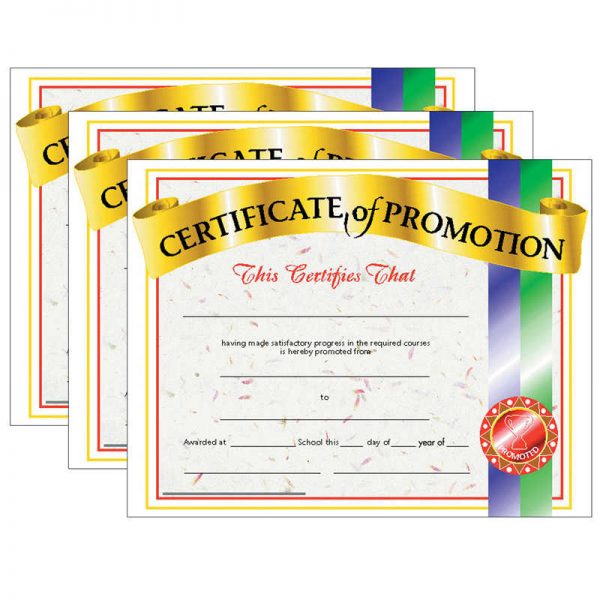Hayes Certificate of Promotion, 8.5" x 11", 30 Per Pack, 3 Packs