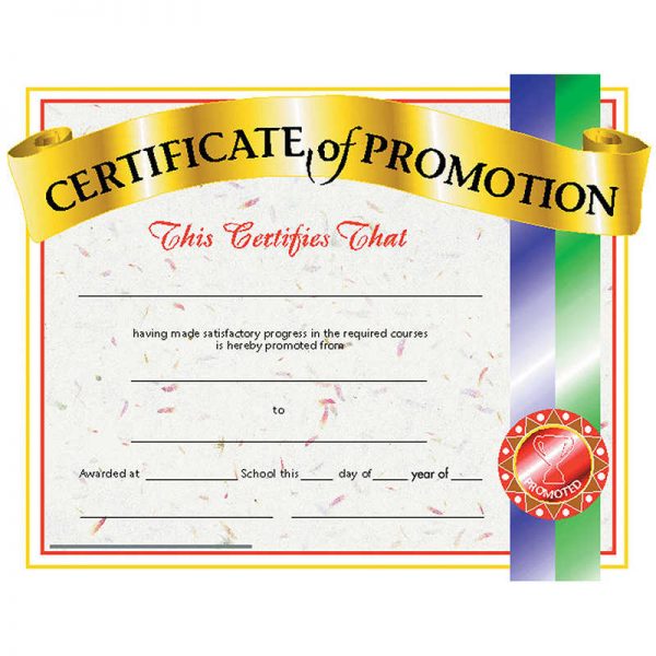 Hayes Certificate of Promotion, Pack of 30, 8.5" x 11"