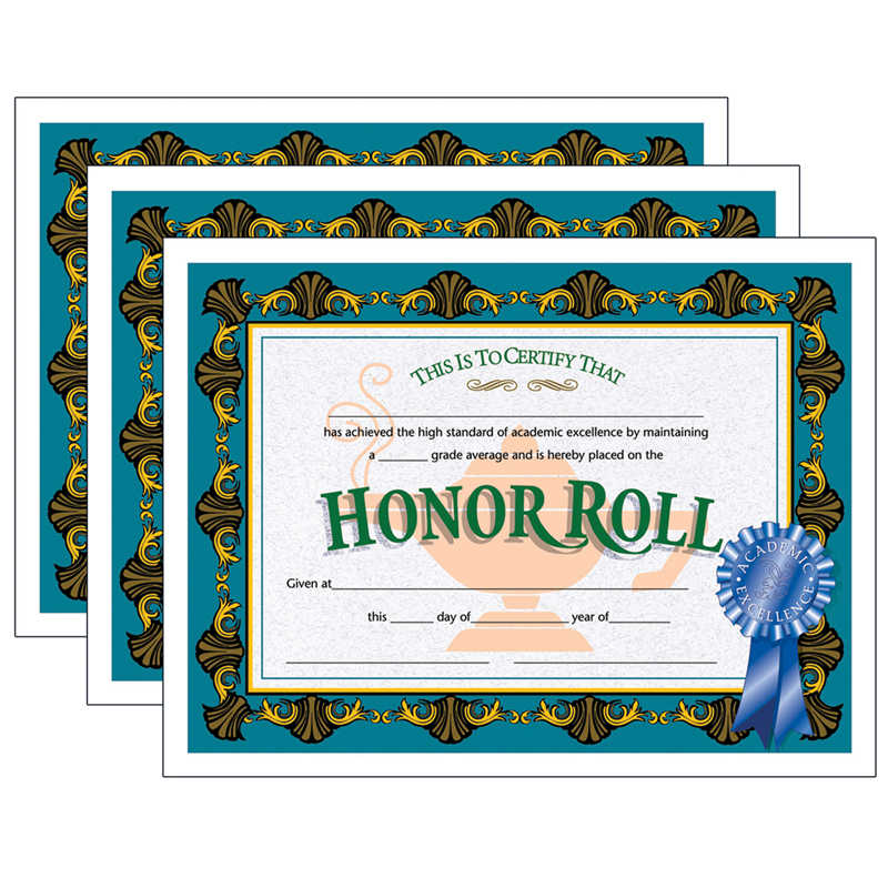 Hayes Honor Roll Certificate, 30 Per Pack, 3 Packs