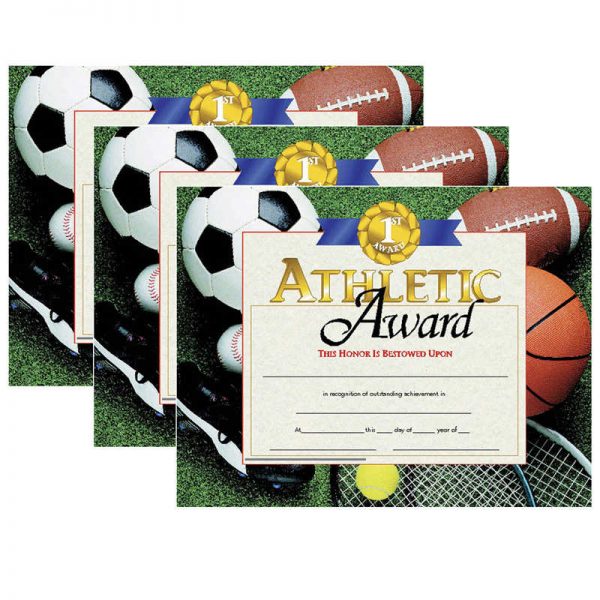 Hayes Athletic Award Certificates, 30 Per Pack, 3 Packs