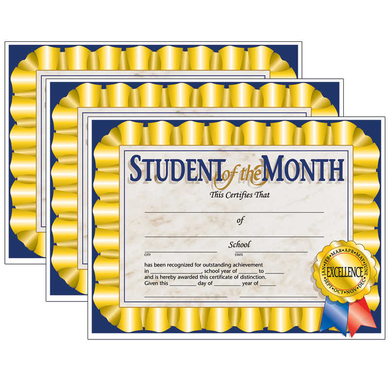Hayes Student of the Month Certificate, 8.5" x 11", 30 Per Pack, 3 Packs