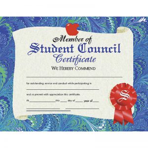 Hayes Member of Student Council Certificate, 8.5" x 11", Pack of 30