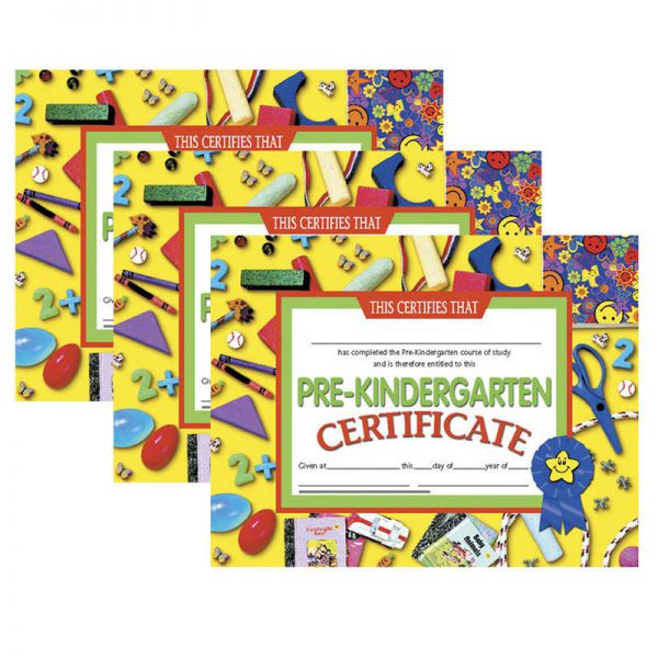 Hayes Pre-Kindergarten Certificate, 8.5" x 11", 30 Per Pack, 3 Packs