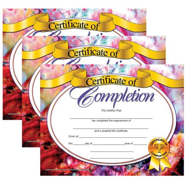 Hayes Certificate of Completion, 8.5" x 11", 30 Per Pack, 3 Packs