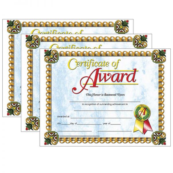 Hayes Certificate of Award, 8.5" x 11", 30 Per Pack, 3 Packs