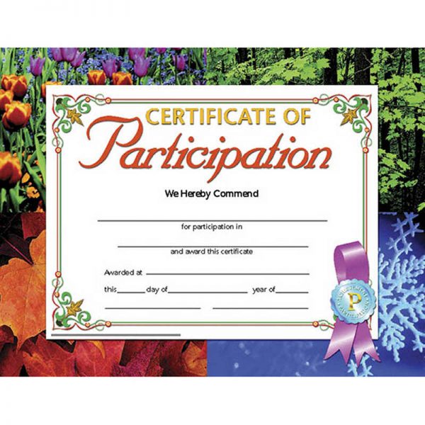 Hayes Certificate of Participation, 8.5" x 11", Pack of 30