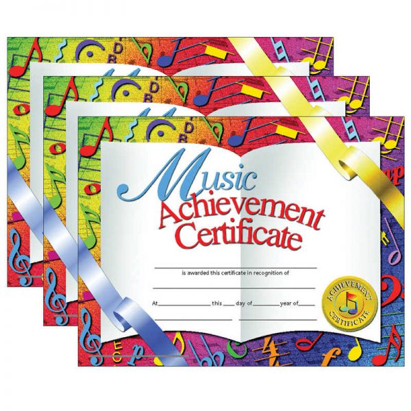 Hayes Music Achievement Certificate, 30 Per Pack, 3 Packs
