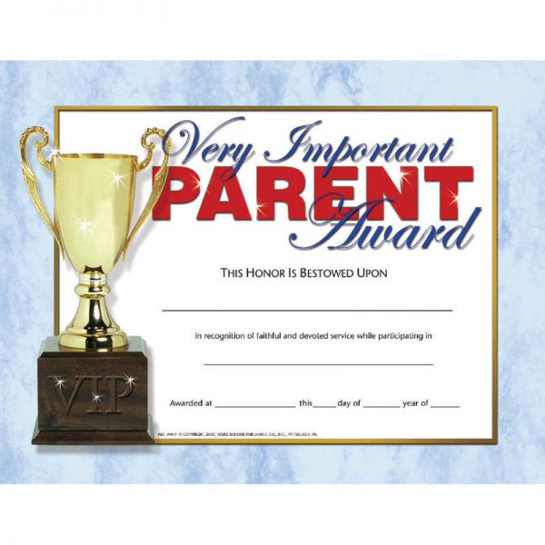 Hayes Very Important Parent Award, 8-1/2" x 11", 30/pkg