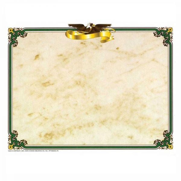Hayes Eagle Border Certificate, 8-1/2" x 11", 50/pkg