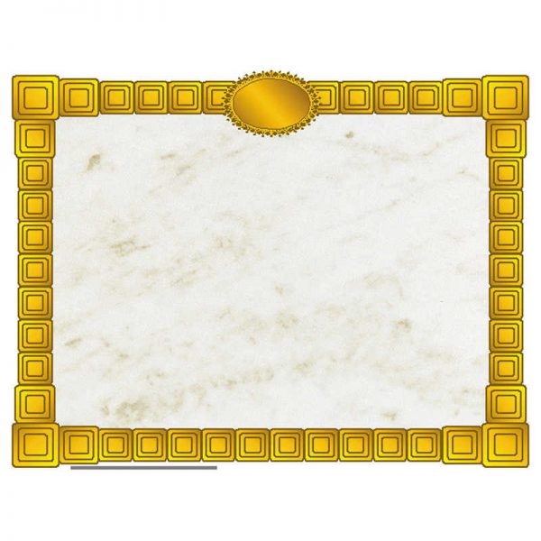 Hayes Gold Block Border Paper, Pack of 50, 8.5" x 11"