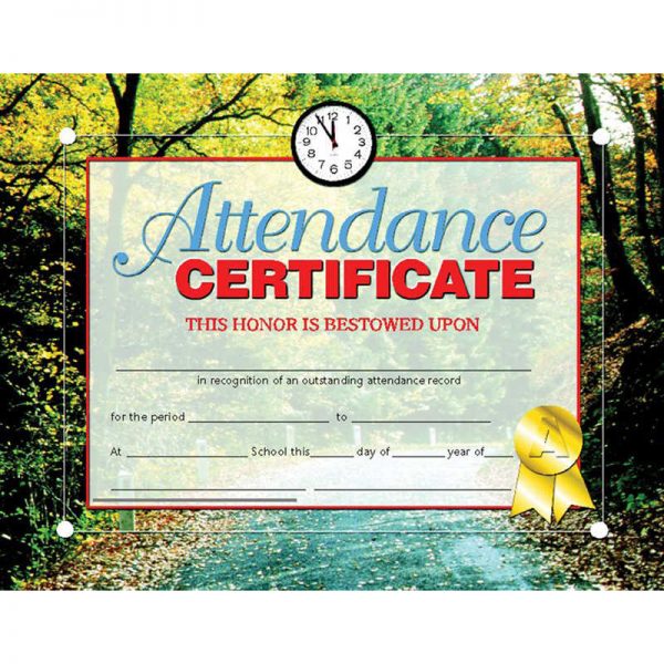 Hayes Attendance Certificate, 8.5" x 11", Pack of 30