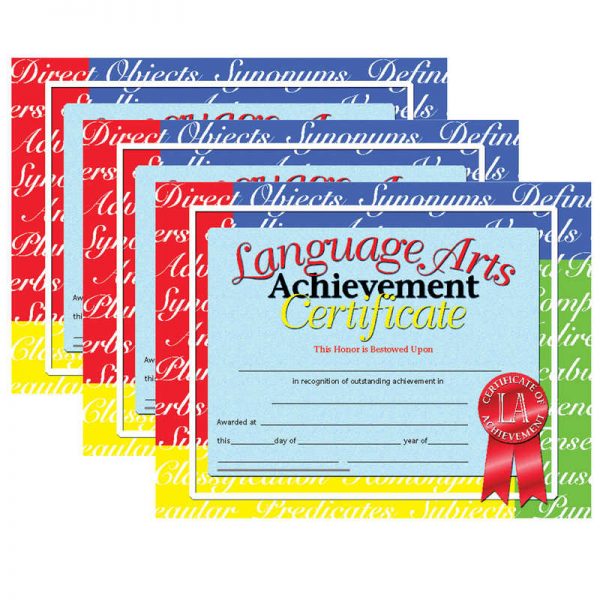 Hayes Language Arts Achievement Certificate, 30 Per Pack, 3 Packs