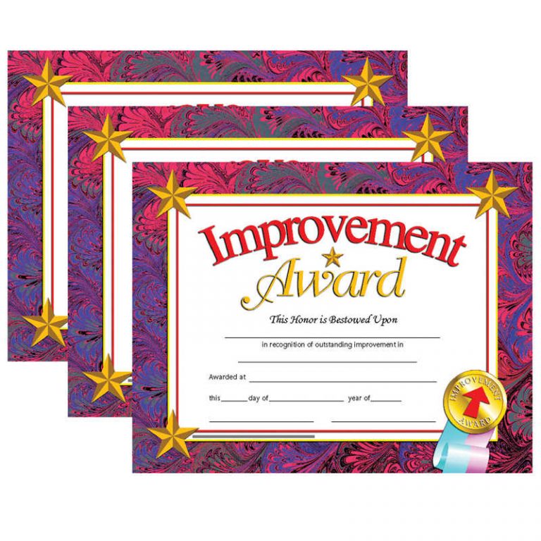 TeachersParadise - Hayes Improvement Award Certificate, 30 Per Pack, 3 ...