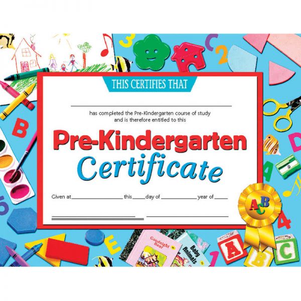 Hayes Pre-Kindergarten Certificate, 8.5" x 11", Pack of 30