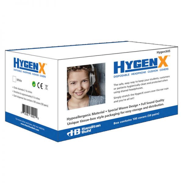 HamiltonBuhl® HygenX Sanitary Ear Cushion Covers for Over-Ear Headphones & Headsets - 50 Pair