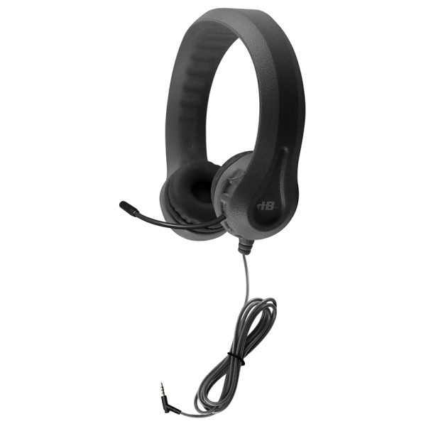 HamiltonBuhl Kid's Flex-Phones™ TRRS Headset with Gooseneck Microphone, Black