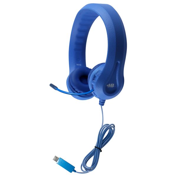HamiltonBuhl Kid's Flex-Phones™ TRRS Headset with Gooseneck Microphone, Blue
