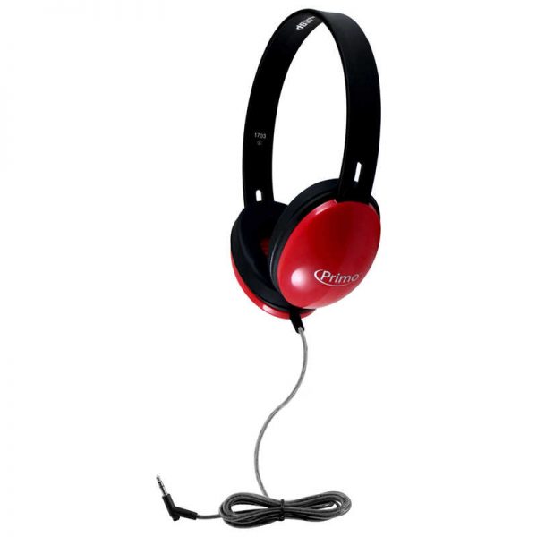 HamiltonBuhl® Primo Stereo Headphones, Red