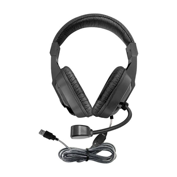 HamiltonBuhl® WorkSmart Plus Deluxe Headset - USB w/ Boom gooseneck microphone, padded headband Leatherette ear cushions