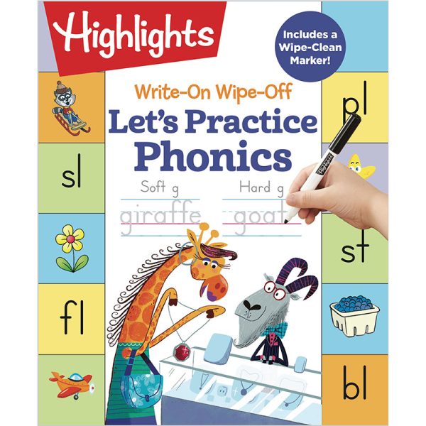 Highlights for Children Let's Practice Phonics Write-On Wipe-Off Fun to Learn Activity Book