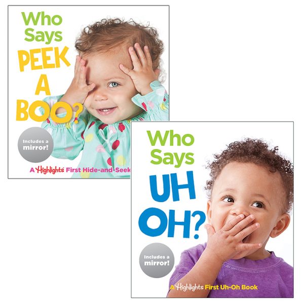 Highlights™ Who Says Peekaboo? and Who Says Uh Oh? Board Books, Set of 2