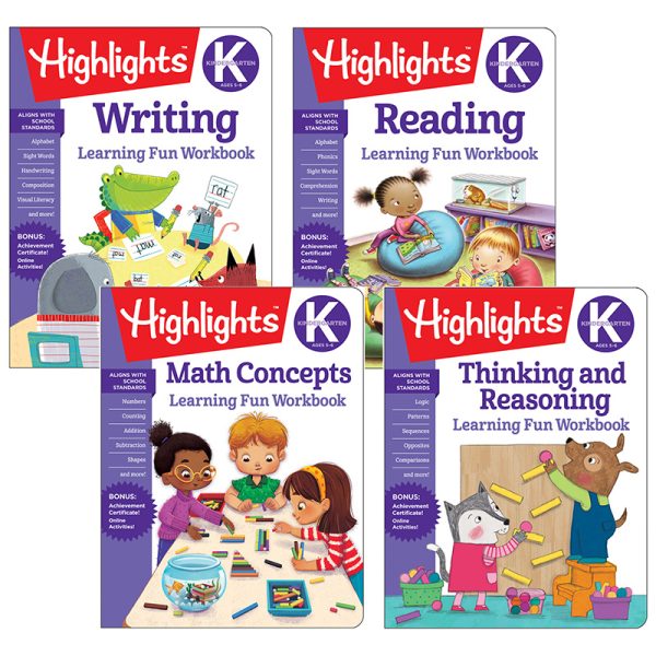 Highlights™ Kindergarten Learning Fun Workbooks, Set of 4
