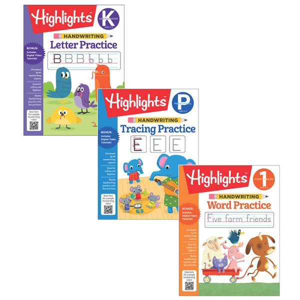 Highlights™ Handwriting Practice Pads, Grade PK-1, Set of 3