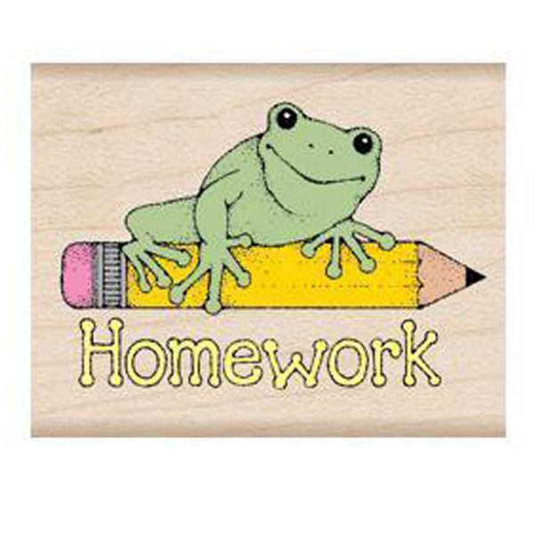 Hero Arts Homework Frog Stamp