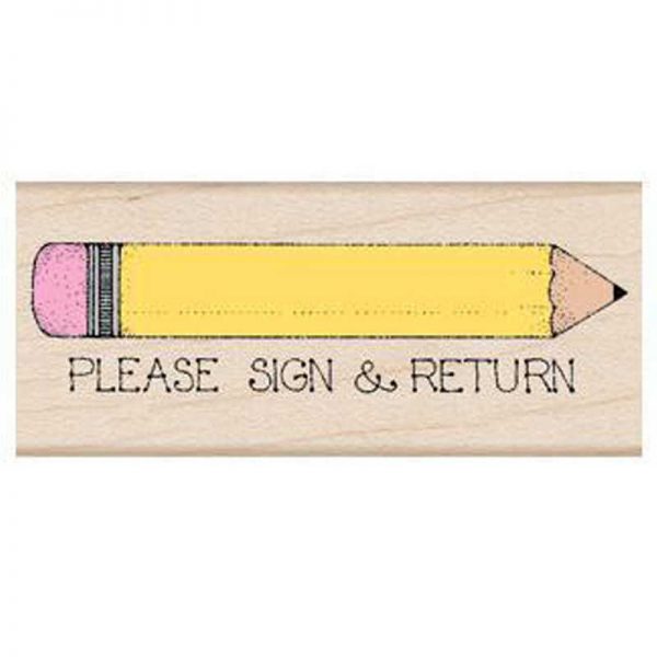 Hero Arts Please Sign & Return Pencil Stamp