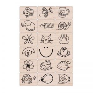 Hero Arts Ink 'n' Stamp Fun Stuff Stamps, Set of 18