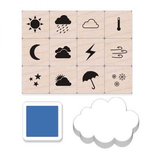Hero Arts Weather Icons Stamps Mini Tub, Set of 12