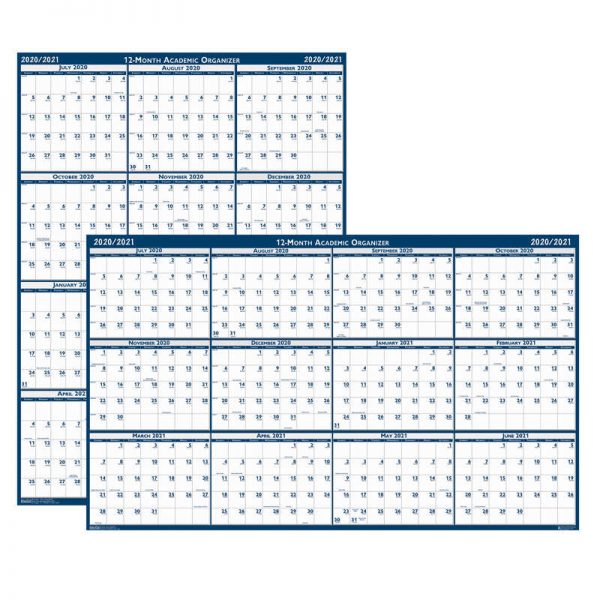 House of Doolittle™ Laminated Wipe Off Wall Academic Calendar, Reversible, 18" x 24"