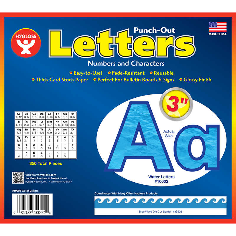 Hygloss® 3" Punch-Out Letters, Water