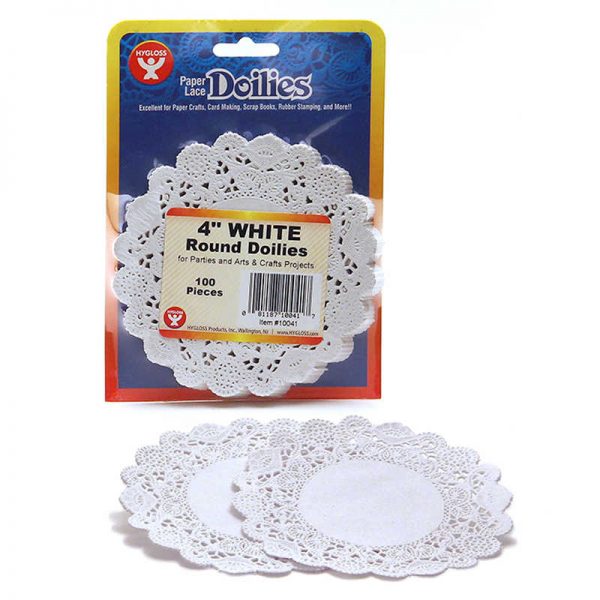 Hygloss® Round Doilies, White, 4", 100/pkg