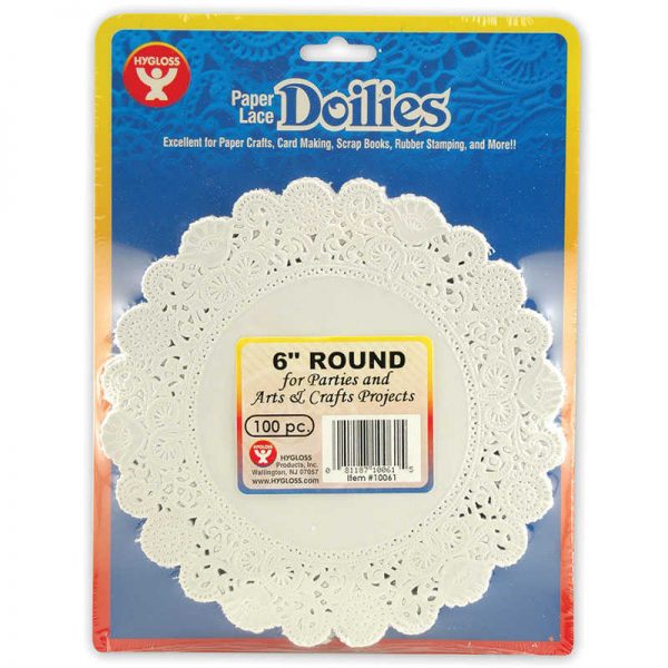 Hygloss® Round Doilies, White, 6", 100/pkg