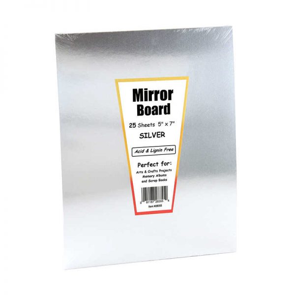 Hygloss® Silver Foil Mirror Board, 5" x 7", 25 sheets