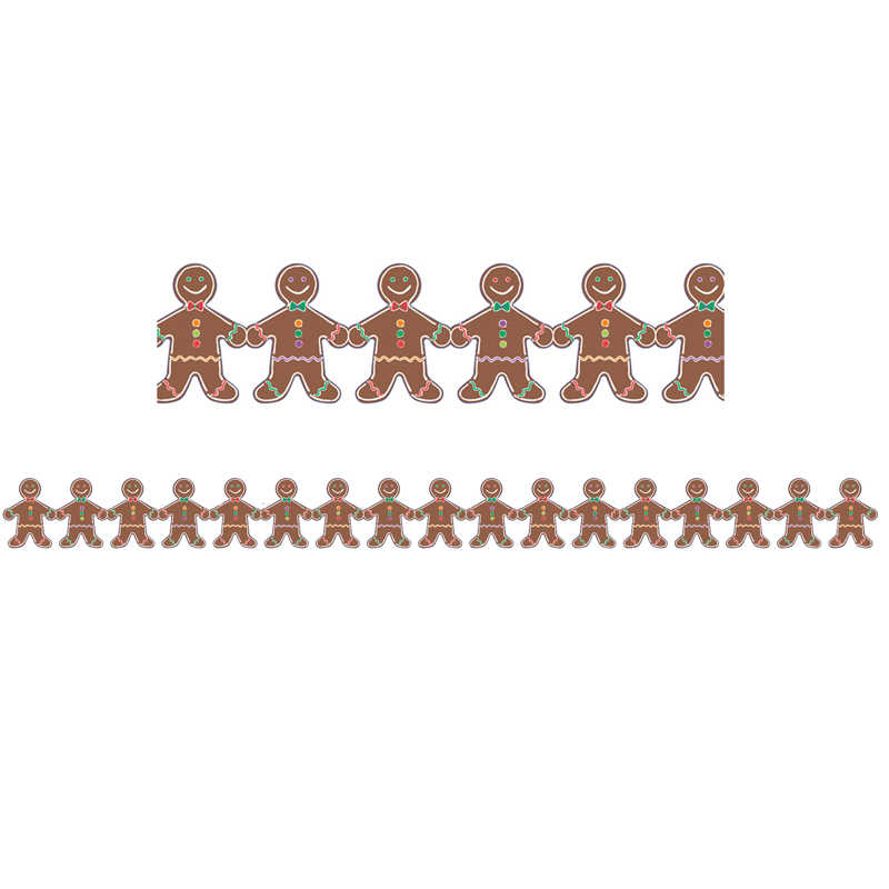 Hygloss® Gingerbread Men Classroom Borders, 36 Feet Per Pack, 6 Packs