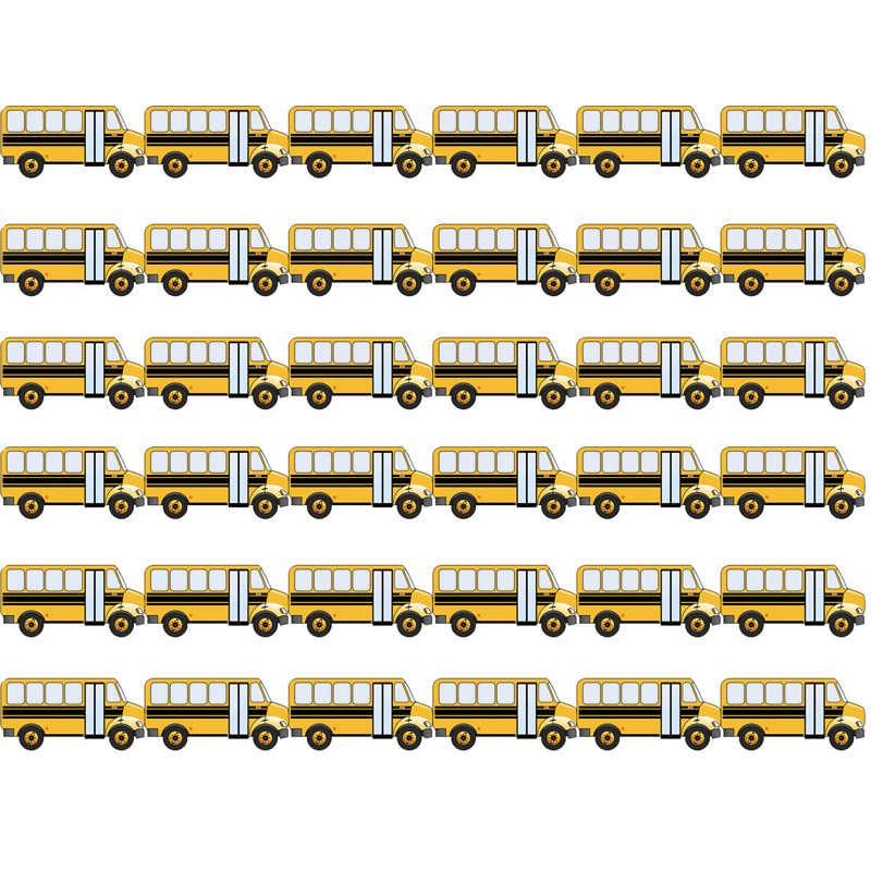 Hygloss School Bus Die Cut Border, 12 Strips/36 Feet Per Pack, 6 Packs