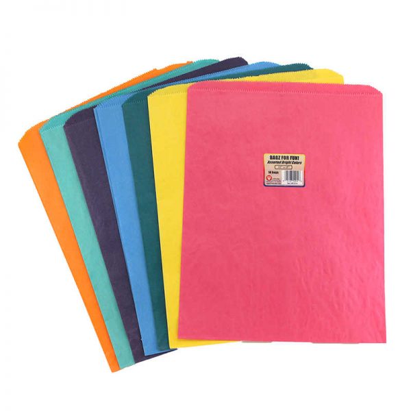 Hygloss® Rainbow Pinch Bottom Bags, 12" x 15", 14 bags